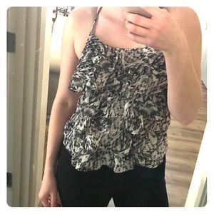 Nine Bird Ruffle Top